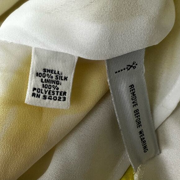 BANANA REPUBLIC Womens Dress Yellow Silk Sundress Summer Preppy Fit Flare | 0 - Picture 5 of 9